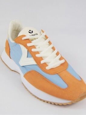 Never worn - Victoria Retro Runner Women's Sneakers in Blue and Orange Sz EU 40